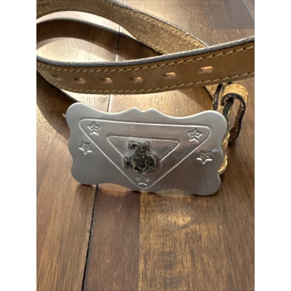 Vintage Chambers Belt Co. Kids Western Belt - Handcrafted Leather - Size S 19-21